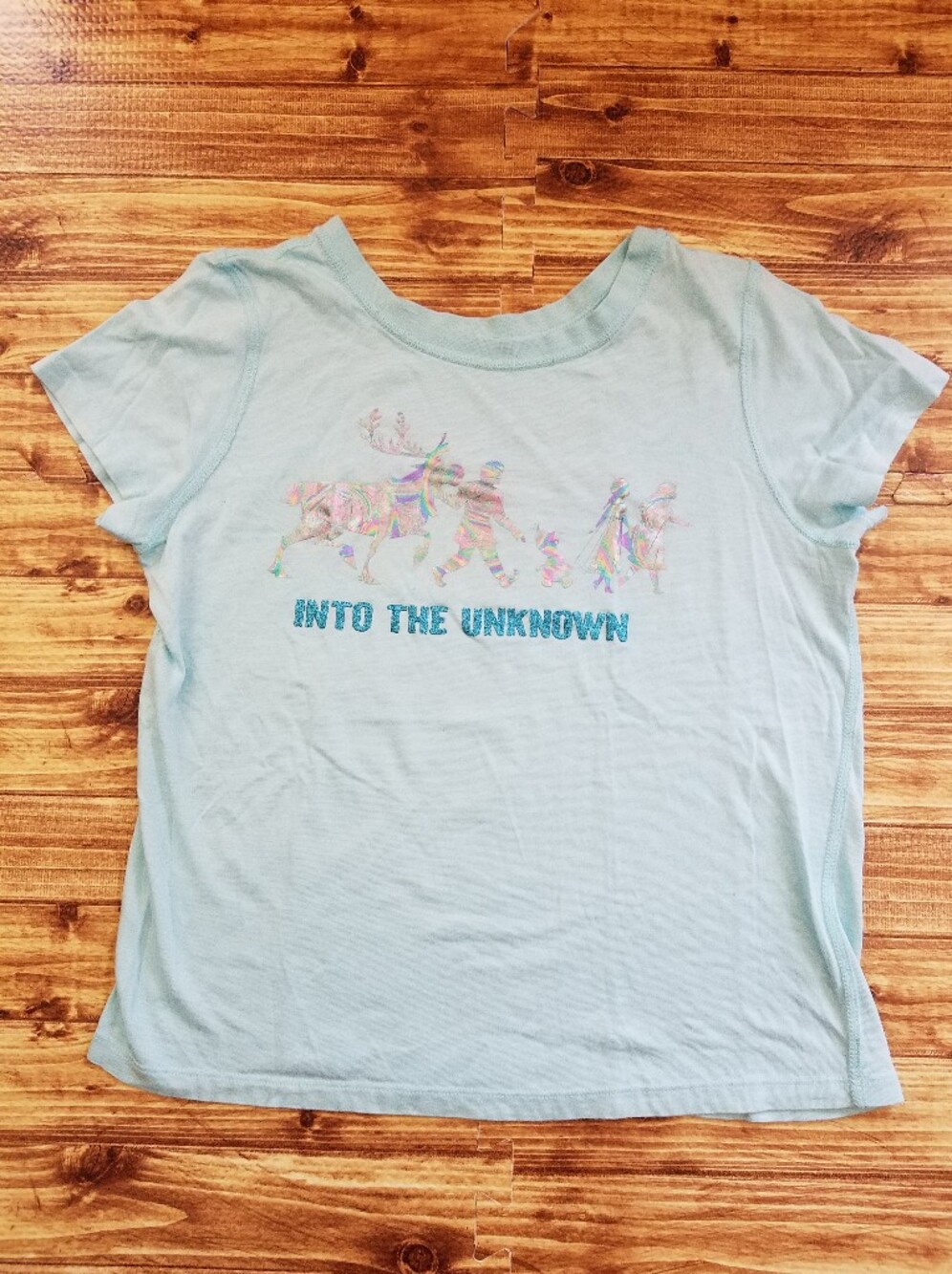 Disney Store Frozen 2 Into The Unknown Blue Graphic Shirt Girls XL 14